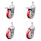Service Caster 5 Inch SS Red Poly Swivel 3/8 Inch Threaded Stem Caster Total Lock Brake, 2PK SSTSTTL20S514-PPUB-RED-381615-2-S-2 - alternate 4